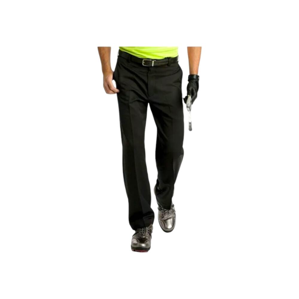 IZOD Straight Fit Flat Front Pants Mens Black 34x30 NWOT